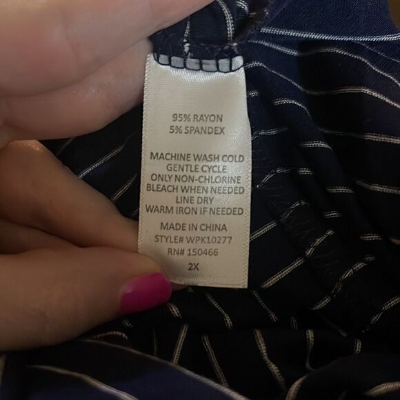 Stitch Fix-Market and Spruce-Hooded Hoodie Henley stretch Knit Top, Plus Size 2X - Picture 4 of 5